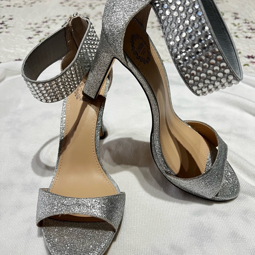 Glamorous Silver Rhinestone Heels - Picture 2 of 5